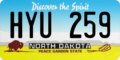 ND license plate HYU259
