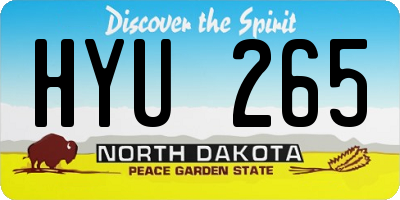 ND license plate HYU265