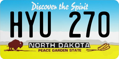 ND license plate HYU270