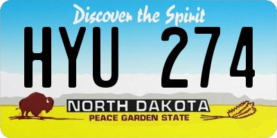 ND license plate HYU274