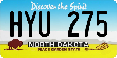 ND license plate HYU275