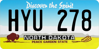 ND license plate HYU278