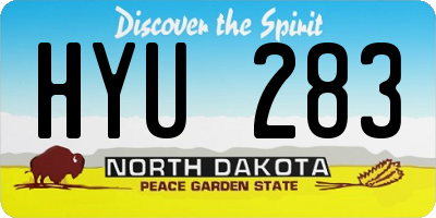 ND license plate HYU283