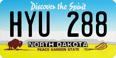 ND license plate HYU288