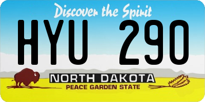 ND license plate HYU290