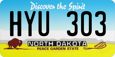 ND license plate HYU303