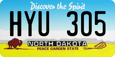 ND license plate HYU305