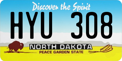 ND license plate HYU308