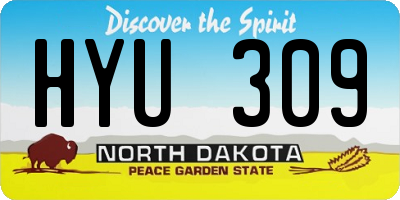 ND license plate HYU309