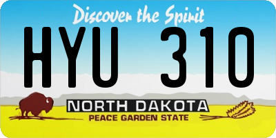 ND license plate HYU310