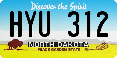 ND license plate HYU312