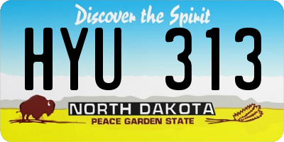 ND license plate HYU313