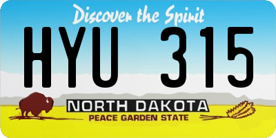 ND license plate HYU315