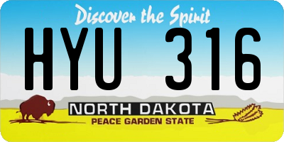 ND license plate HYU316
