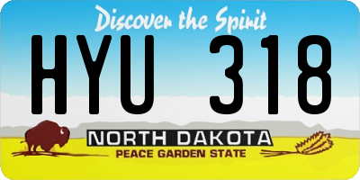 ND license plate HYU318