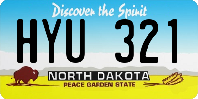 ND license plate HYU321