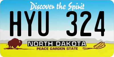 ND license plate HYU324