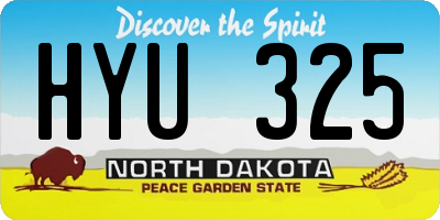 ND license plate HYU325