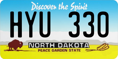 ND license plate HYU330