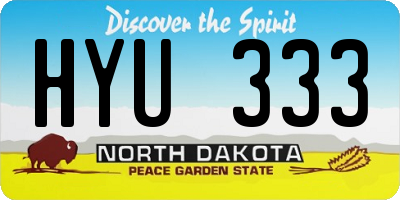 ND license plate HYU333