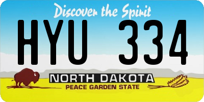 ND license plate HYU334