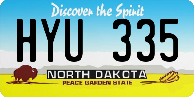 ND license plate HYU335