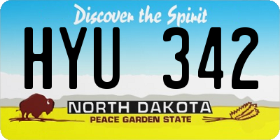 ND license plate HYU342
