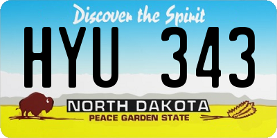 ND license plate HYU343