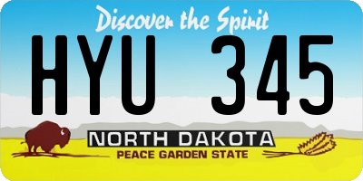 ND license plate HYU345