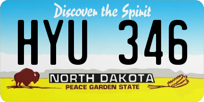 ND license plate HYU346