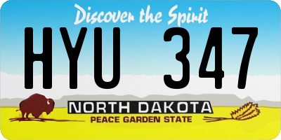 ND license plate HYU347