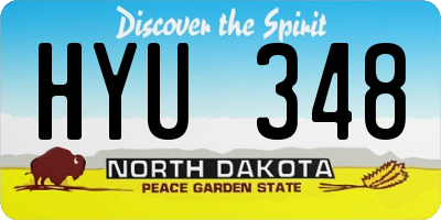 ND license plate HYU348