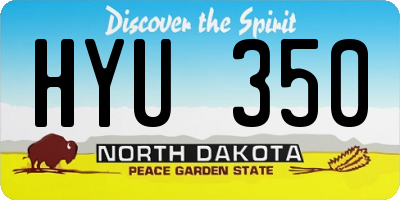 ND license plate HYU350