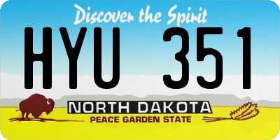 ND license plate HYU351