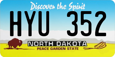 ND license plate HYU352
