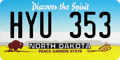 ND license plate HYU353