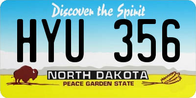 ND license plate HYU356