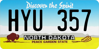 ND license plate HYU357