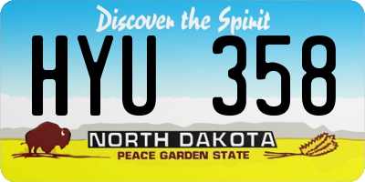 ND license plate HYU358