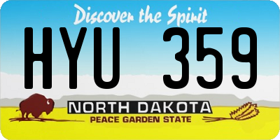 ND license plate HYU359