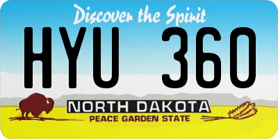 ND license plate HYU360