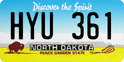 ND license plate HYU361
