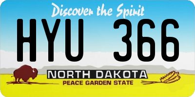 ND license plate HYU366