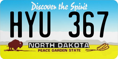 ND license plate HYU367