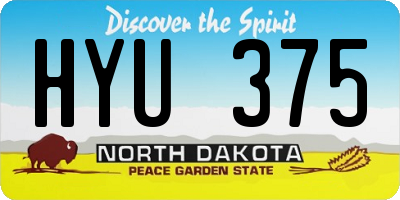 ND license plate HYU375