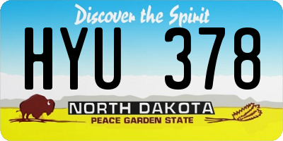 ND license plate HYU378