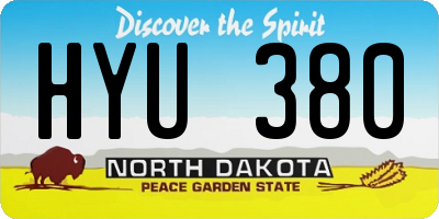ND license plate HYU380