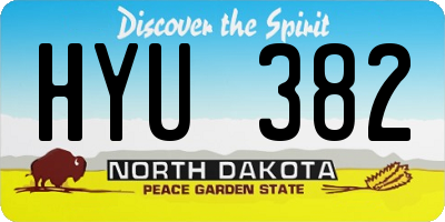 ND license plate HYU382