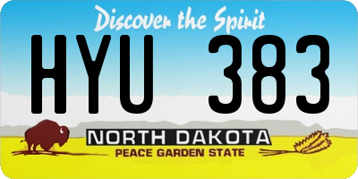 ND license plate HYU383