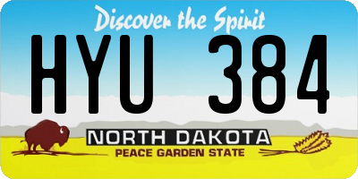 ND license plate HYU384